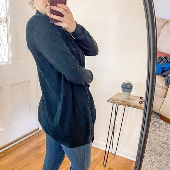 Theory Merino Wool Draped Open Front Cardigan Sweater - Picture 3 of 8